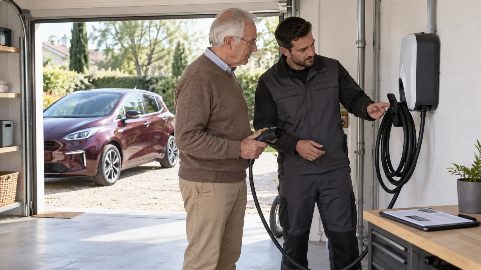 Explication du connecteur et de son rangement lors de la réception d’une borne.