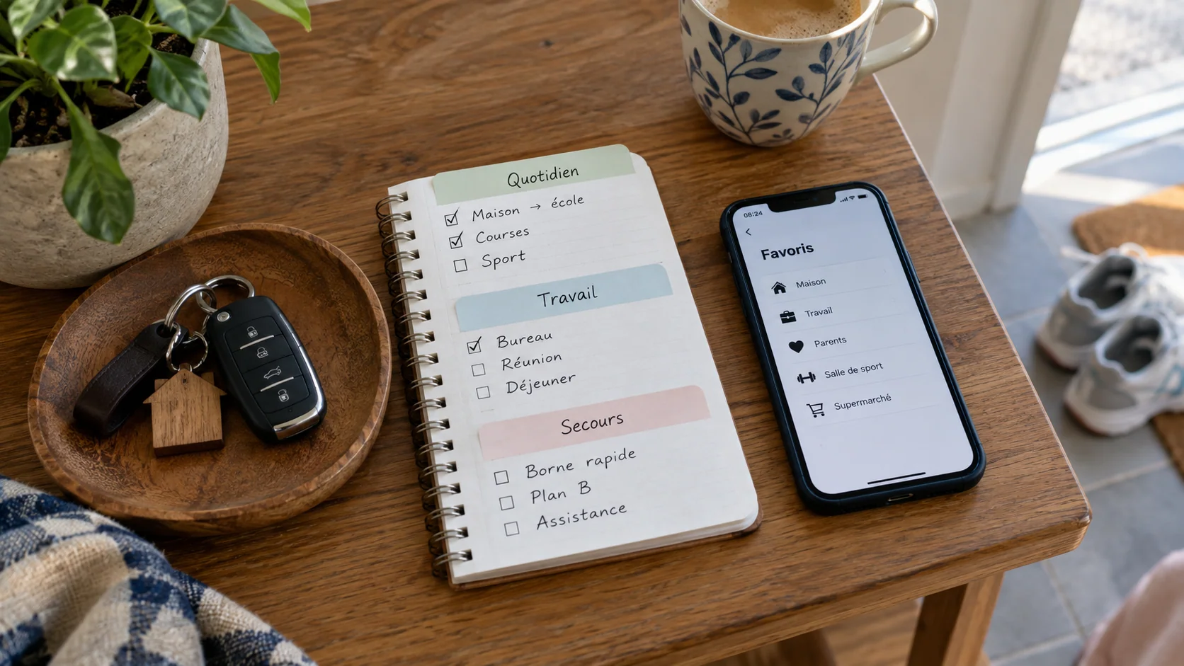 Organisation des bornes favorites pour le quotidien, le travail et le secours.